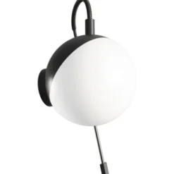 Dansani Bubble spejllampe, Ø12 cm, sort
