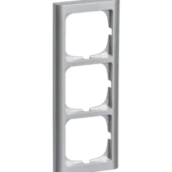 LK Fuga Softline 63 ramme, 3 modul, lodret, metallic