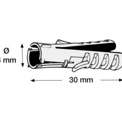 100 stk Tillex FP Flex rawlplug, Ø6x30 mm