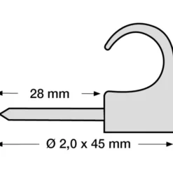 100 stk Tillex kabelclips 14-20/45 mm, grå