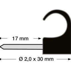 100 stk Tillex kabelclips 10-14/30 mm, sort