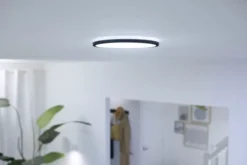Wiz Superslim plafond, justerbar hvid, sort, Ø43 cm