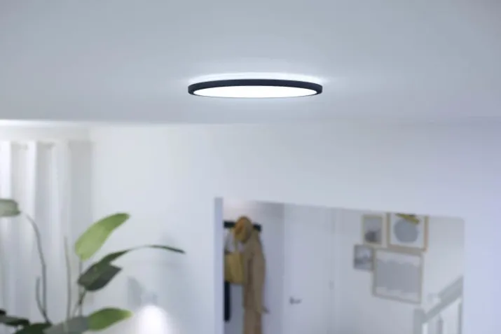 Wiz Superslim plafond, justerbar hvid, sort, Ø43 cm